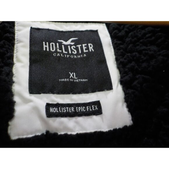 Vtg Hollister Epic Flex Thick Sherpa Lined White Hooded Jacket Men's Size XL - Picture 10 of 11